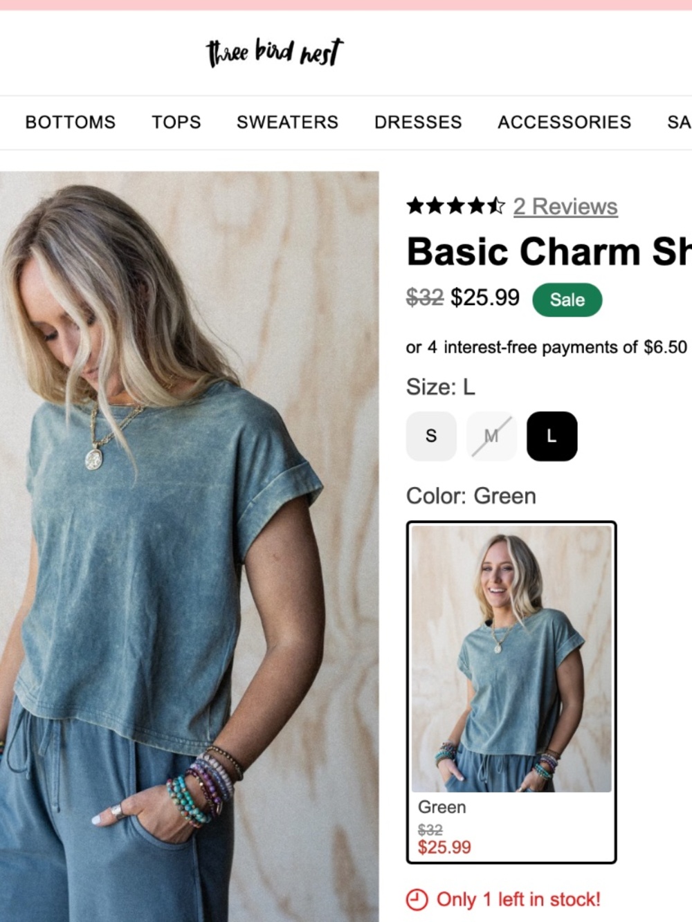Basic Charm Short Sleeve tee NWT Boho